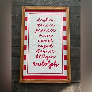 Framed Christmas Reindeer Wall Art Dasher Dancer Rudolph